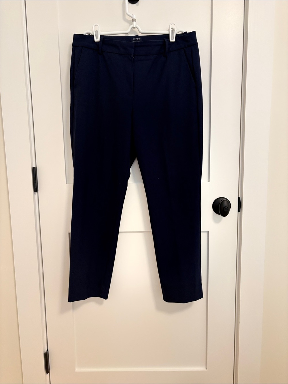 J. Crew Ruby Dark Navy Tailored Straight-Leg Trousers 12. Waist 16”